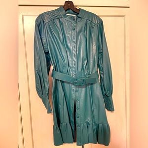 Leather long sleeve dress